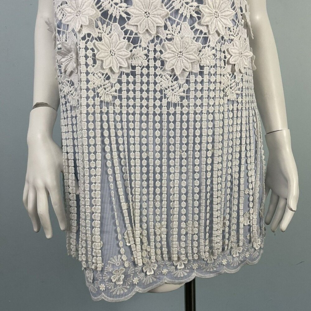 Alexis Sleeveless Fulton Fringe Lace Eyelet Mini Dress Sz Medium - Picture 4 of 15